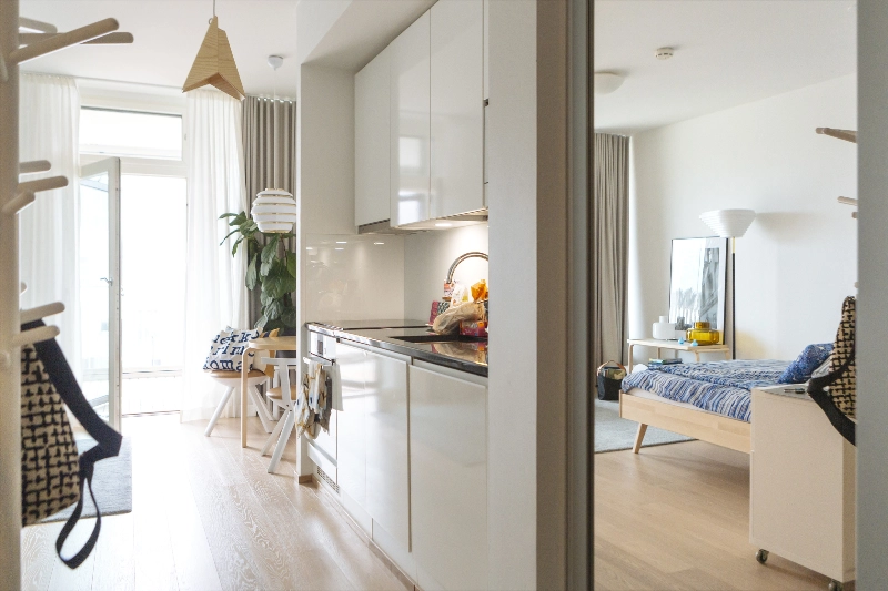 A view to kitchen and bedroom. - Jenna Pietikäinen / Helsinki Partners A view to kitchen and bedroom. - Jenna Pietikäinen / Helsinki Partners