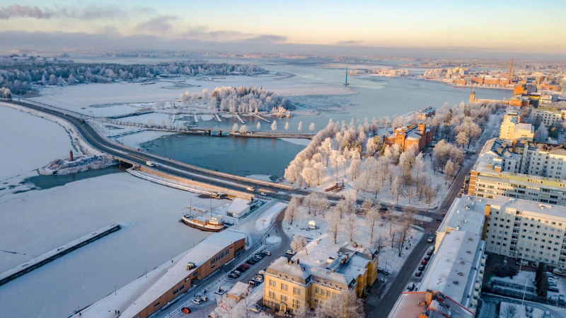 An aerial view of a snow-covered Finnish city. - Visit Vaasa An aerial view of a snow-covered Finnish city. - Visit Vaasa
